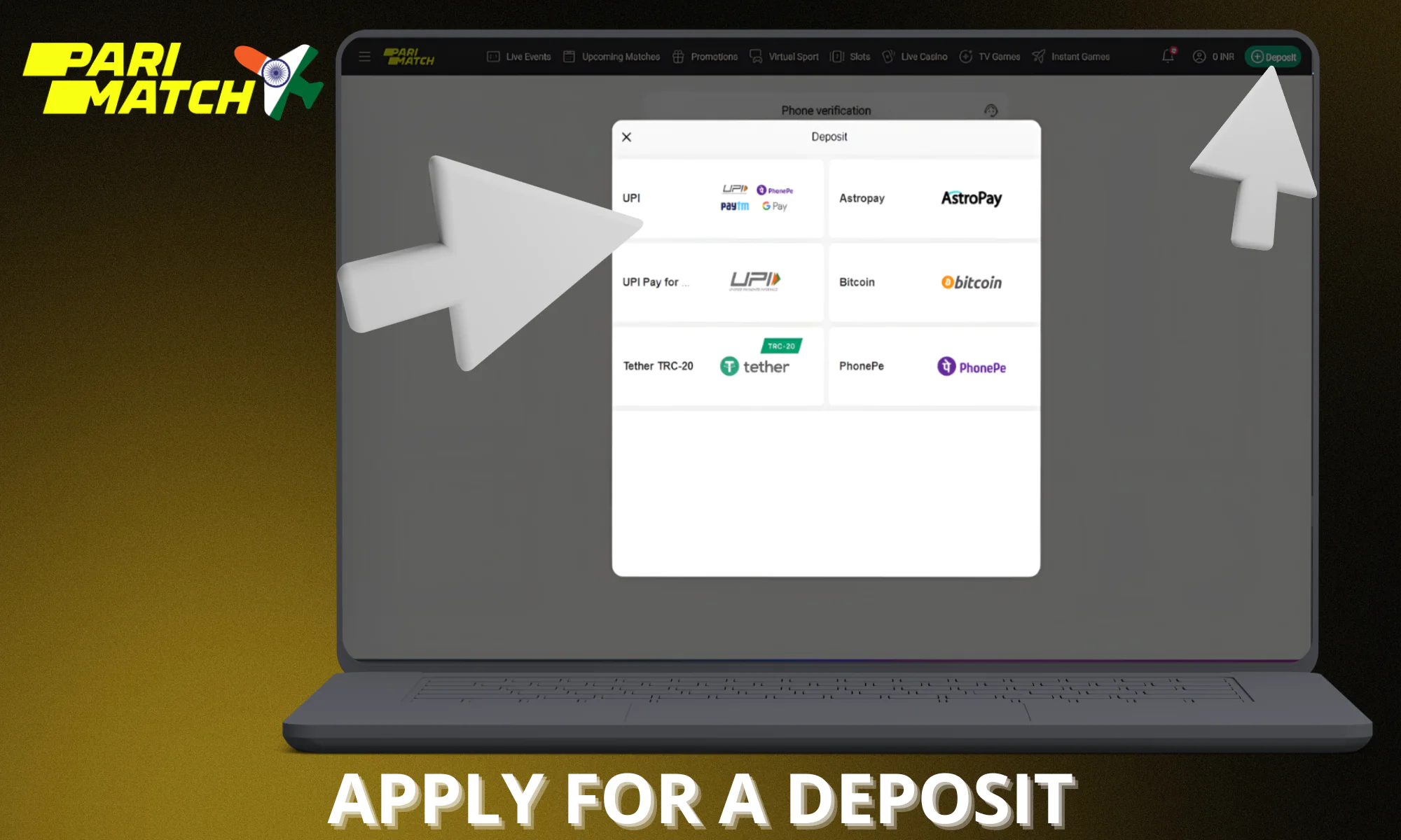 Next, make a deposit to your account