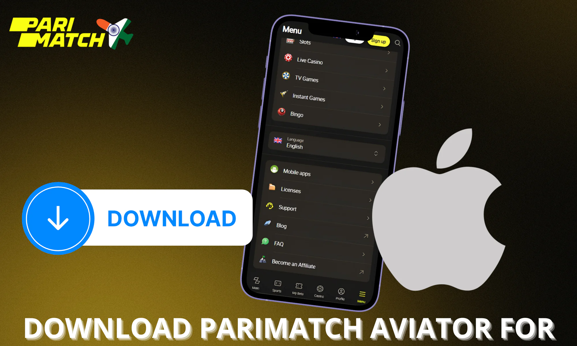 Step by step how to download Parimatch Aviator for IOS devices
