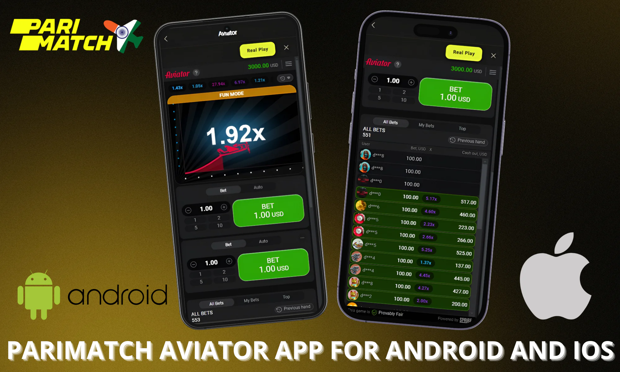 For those who like to play from their phones, Parimatch Aviator has a lodatok for Android and iOS