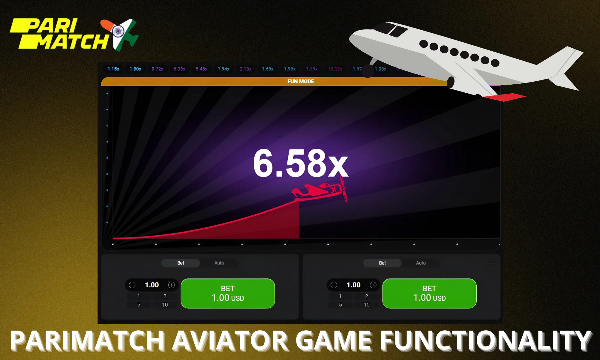 The main functionality of the game Parimatch Aviator that distinguishes it from others