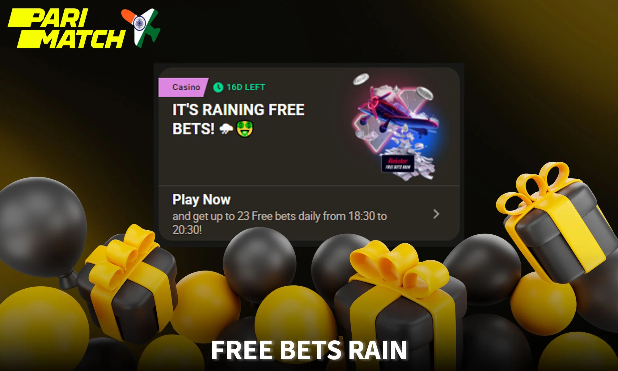 Terms of Free Bets Rain bonus on Parimatch