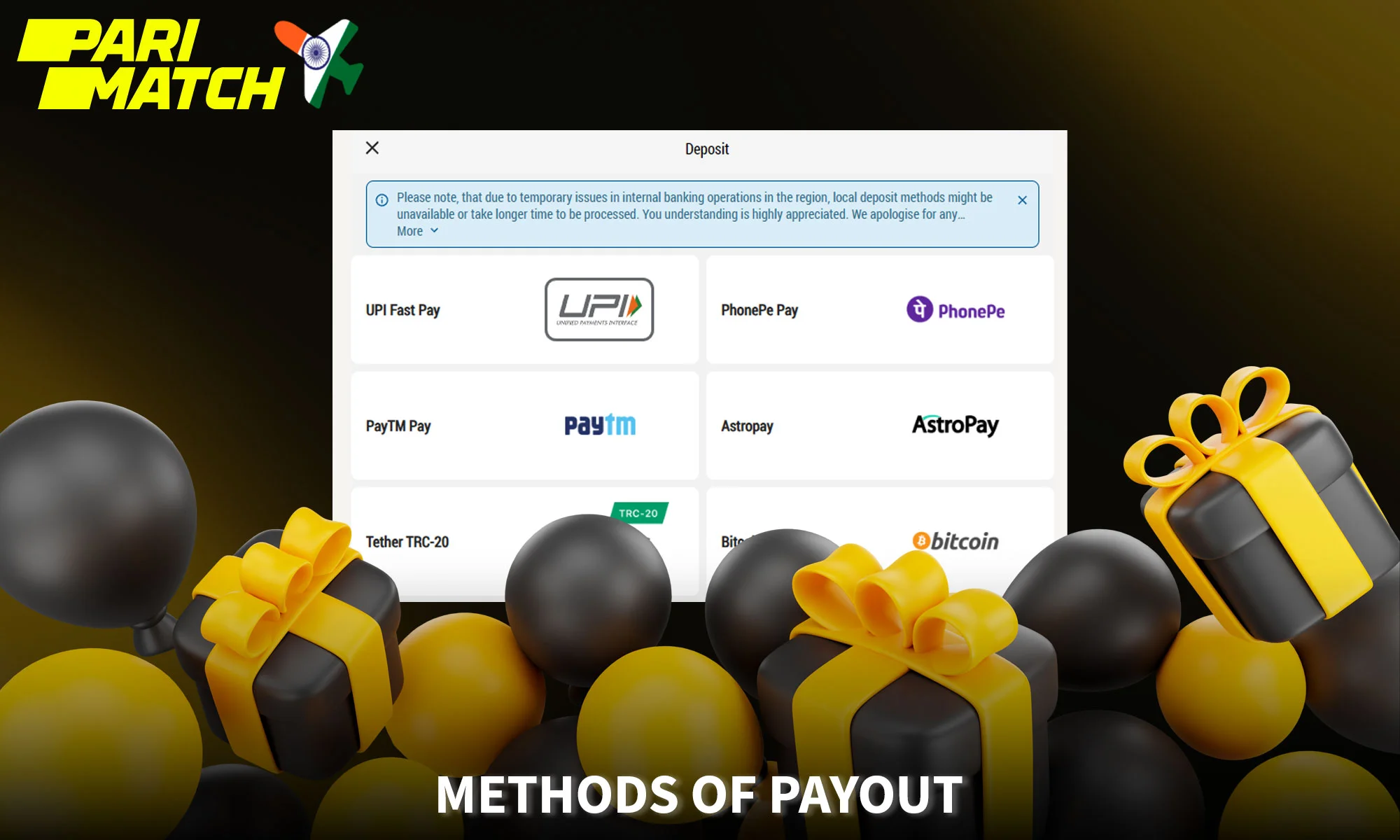 How the payment system works and withdrawal of bonuses on Parimatch